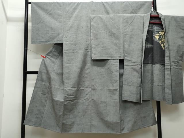 平和屋着物▽男性　色無地　単衣　アンサンブル　煤竹色　CAAQ0054vf