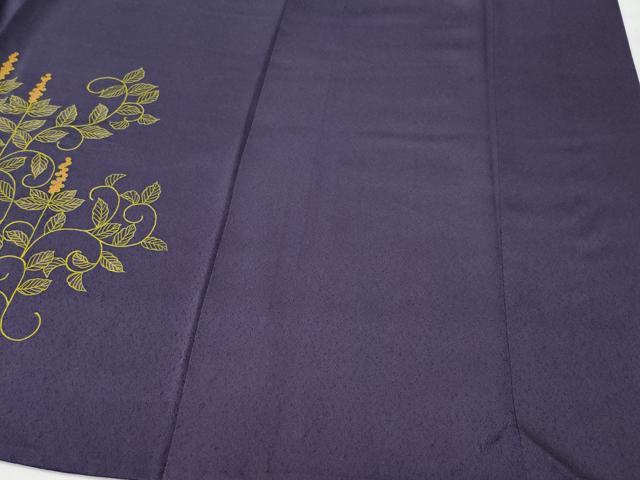 平和屋着物▽訪問着 単衣 刺繍 南天唐草文 正絹 逸品 CAAQ0057vf
