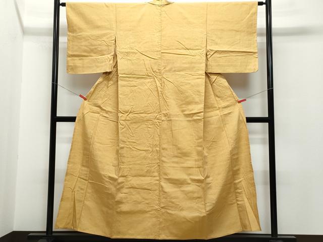 平和屋着物▽上質な紬　単衣　色無地　芝翫茶色　正絹　逸品　CAAQ0065vf 平和屋着物▽上質な紬 単衣 色無地 芝翫茶色 正絹 逸品 CAAQ0065vf