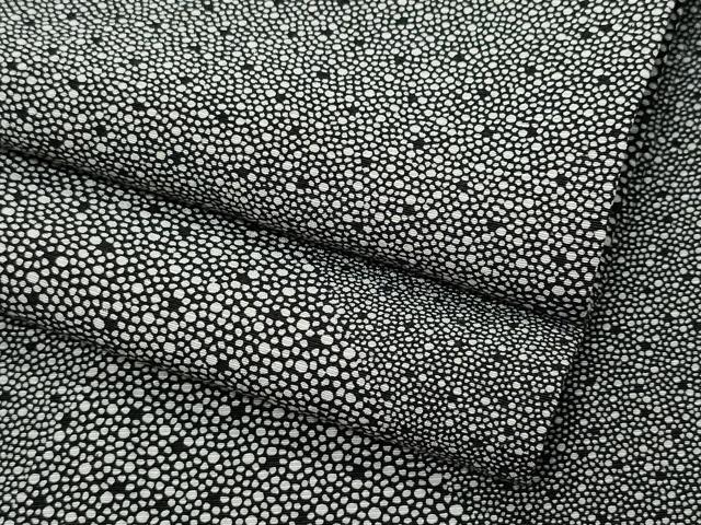 平和屋着物▽上質な小紋　単衣　切嵌文　黒地　正絹　逸品　CAAQ0067vf