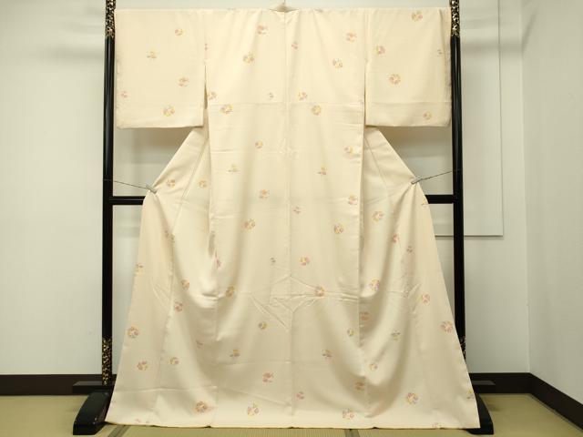 平和屋着物○上質な小紋 梅笹花丸文 正絹 逸品 CAAQ1422gh