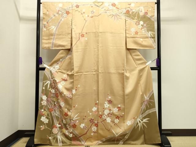 平和屋着物●訪問着　枝梅笹文　金彩　正絹　逸品　CAAQ1536gh