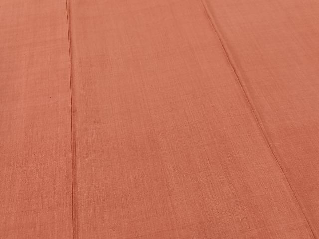 平和屋着物□上質な紬 色無地 珊瑚朱色 正絹 逸品 CAAQ5527kb