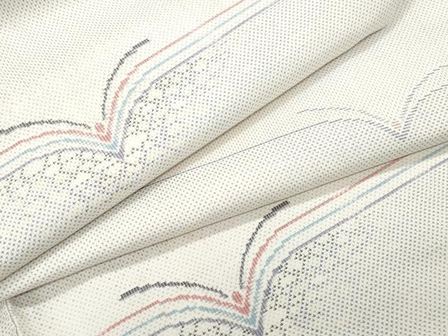 平和屋着物●本場大島紬　白大島　9マルキ　飛鳥文　正絹　逸品　CAAQ9083vf