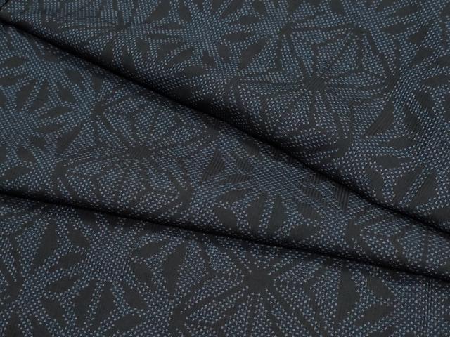 平和屋着物●本場大島紬　7マルキ　麻の葉吉祥文　正絹　逸品　CAAQ9113vf