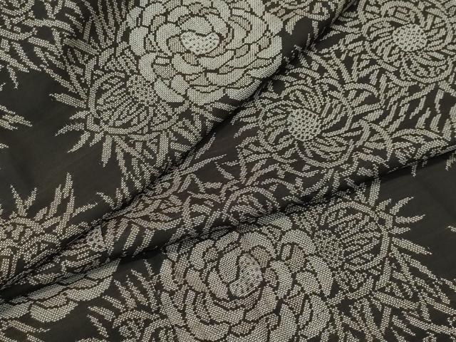 平和屋着物●本場大島紬　9マルキ　泥染め　舞花文　乱菊　正絹　逸品　CAAQ9132vf