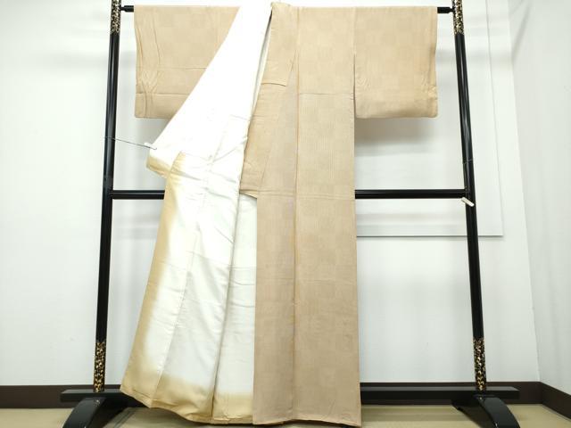 平和屋着物○江戸小紋 宍戸陸作 竹万筋 生成り色×