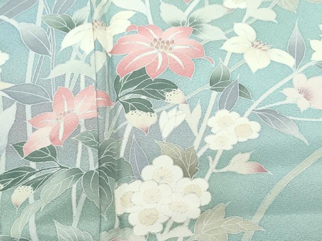 平和屋着物○訪問着 友禅 作家物 草花文 正絹 逸品 CAAQ9140vf