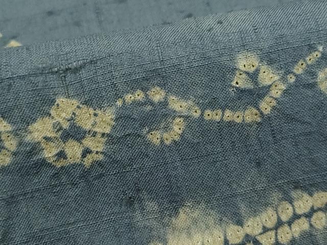 平和屋着物○訪問着 絞り 紬地 花唐草文 正絹 逸品 CAAQ9143vf