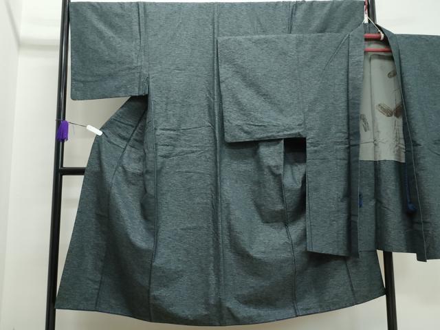 平和屋着物○男性 結城紬 アンサンブル 杢 正絹 逸品 未使用 CAAV4789vp