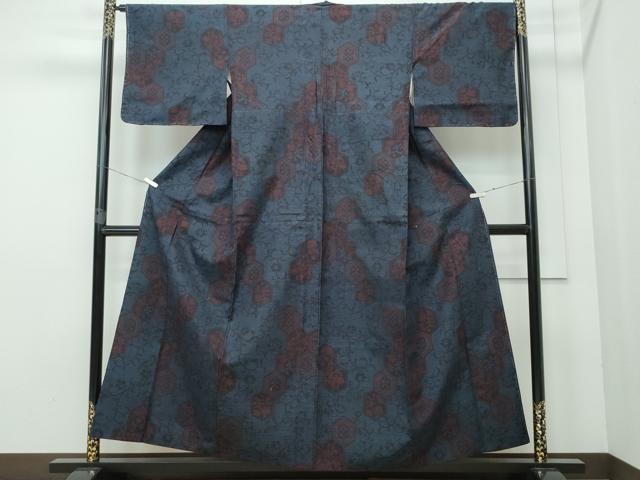 平和屋着物○手緒里 結城紬 奥順 はたおり娘 80亀甲