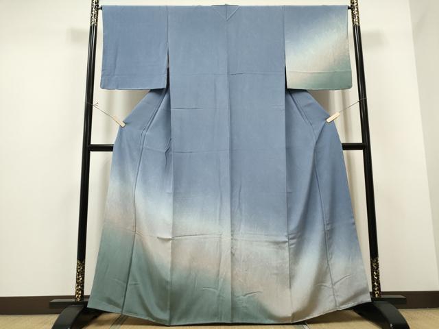 平和屋着物●訪問着　作家物　墨流し文様　暈し染め　正絹　逸品　CAAQ9454th