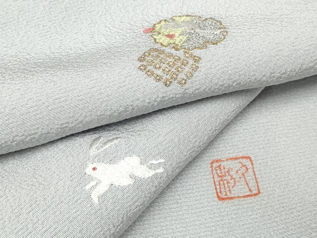 平和屋着物▽江戸小紋 単衣 作家物 万筋 赤墨色×亜麻