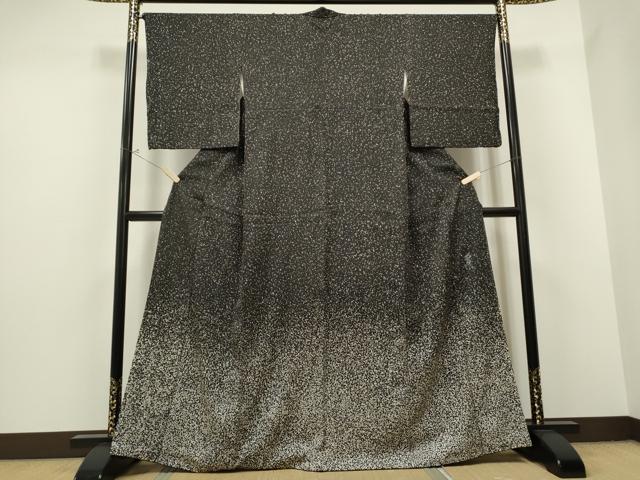 平和屋着物●訪問着　作家物　あられ文様　黒地　三越扱い　正絹　逸品　CAAQ9465th