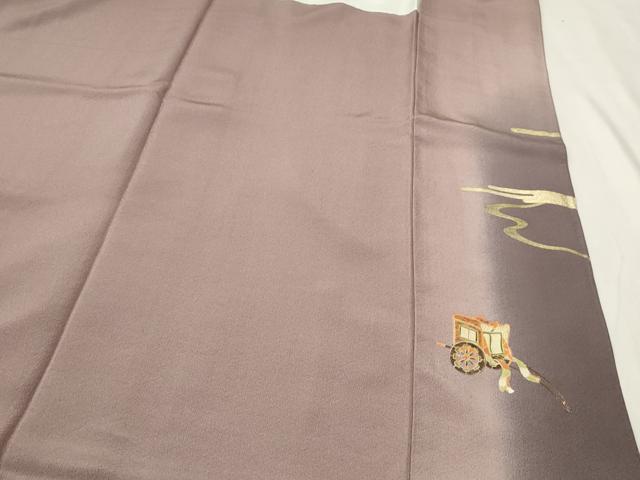 平和屋着物○漆工芸作家 金森一博 訪問着 渡り橋風景文