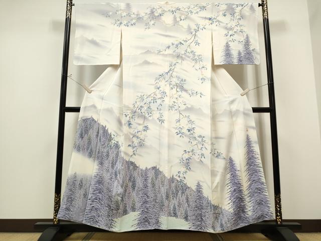 平和屋着物●訪問着　作家物　遠山風景文　金彩　正絹　逸品　CAAQ9475th