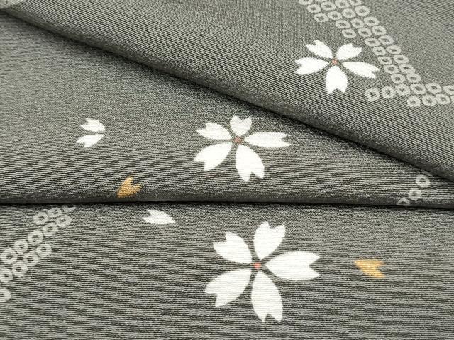 平和屋着物●上質な小紋　花蝶文　正絹　逸品　CAAQ9477th