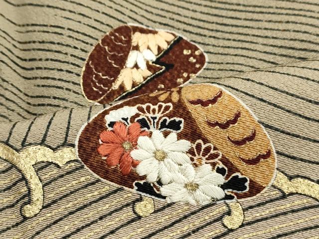 平和屋着物○ファッションデザイナー 花井幸子 訪問着 刺繍 立波貝合せ