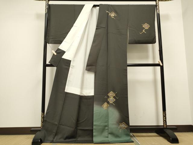 平和屋着物○訪問着 竹屋町刺繍 向かい鳥動物吉祥文 暈し