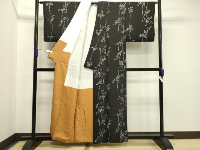 平和屋着物○上質な小紋 斜縞 正絹 逸品 AAAY8615ph