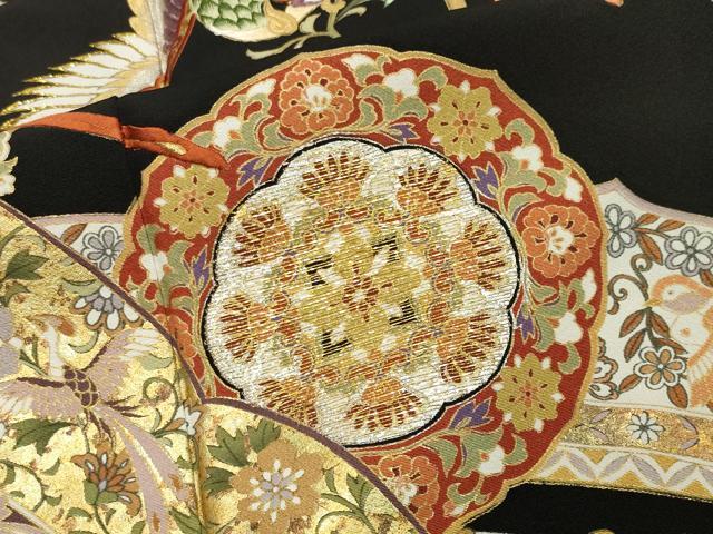 平和屋着物○豪華黒留袖 友禅 作家物 花鳥文 正絹 逸品 未使用