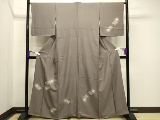 平和屋着物●訪問着　菱草木文　蛍暈し　金彩　正絹　逸品　CAAR0847gh