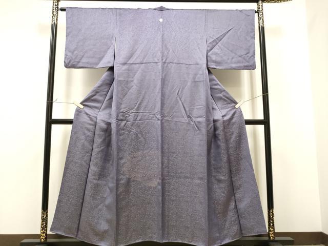 平和屋着物○上質な色無地 辻が花地紋 鉄色 正絹 逸品 CAAU2462yc