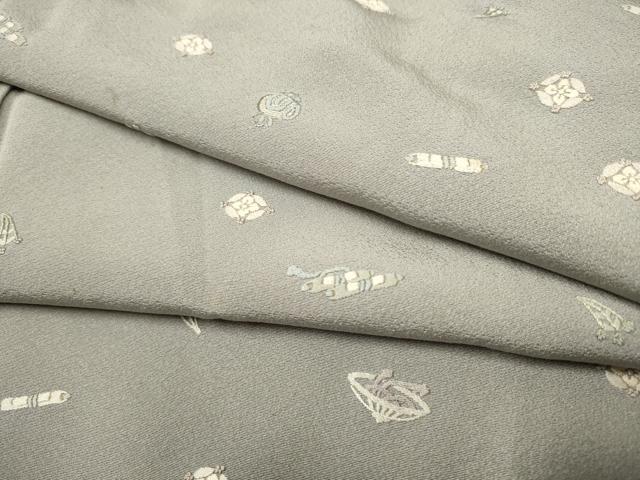 平和屋着物●中国三大刺繍　相良刺繍　総刺繍　上質な小紋　宝尽くし文　正絹　逸品　CAAR1264hy