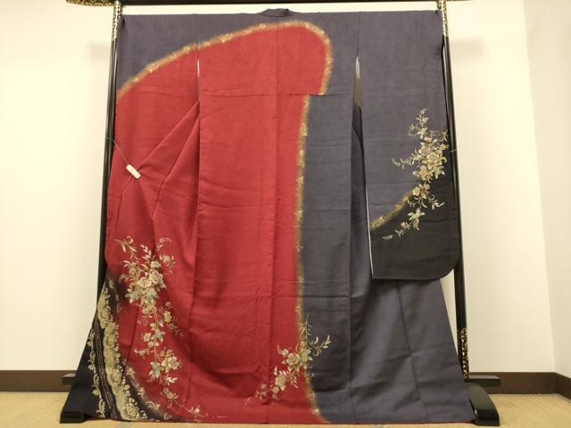 平和屋着物●豪華振袖　刺繍　草花文　暈し染め　金銀彩　やまと誂製　正絹　逸品　CAAR1269hy