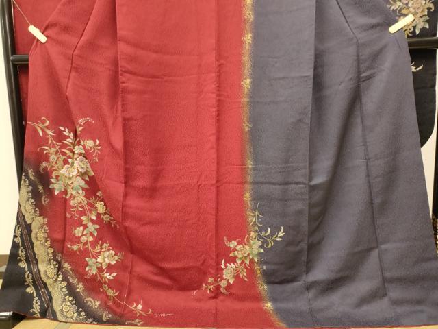 平和屋着物○豪華振袖 刺繍 草花文 暈し染め 金銀彩 やまと誂