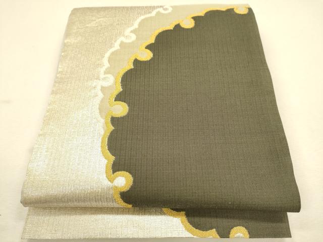 正絹 刺繍 袋帯 六通 正絹 六通袋帯【刺繍 花々】 No.1771 正絹 六通