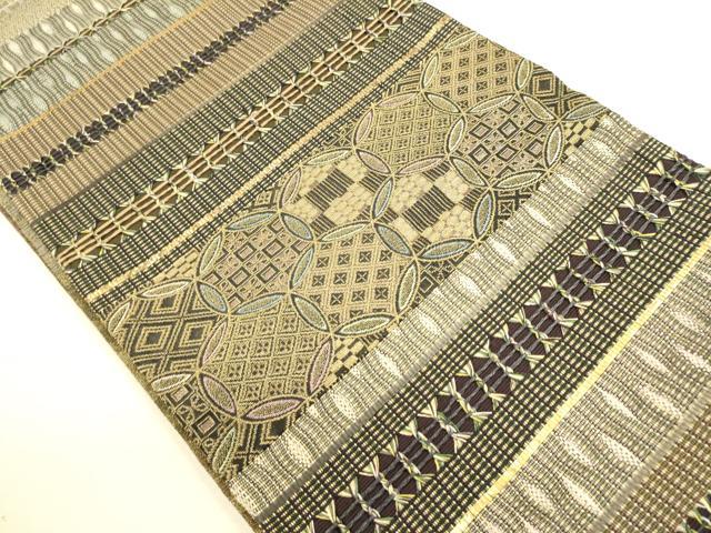 平和屋着物●両面　太鼓柄袋帯　金華山織　吉祥七宝花文　金銀糸　正絹　逸品　CAAR1296hy 平和屋着物○両面 太鼓柄袋帯 金華山織 吉祥七宝花文 金