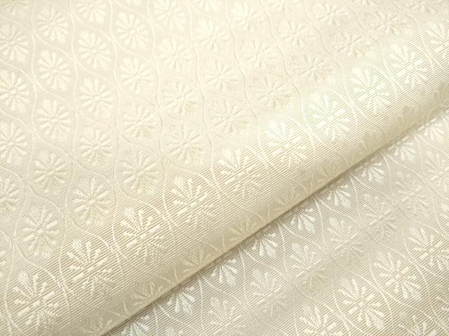 平和屋着物○本場筑前博多織 八寸名古屋帯 縦枠菊文 鳥の子