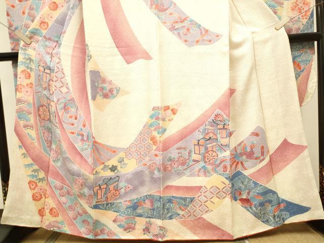 平和屋着物○名門 藤娘きぬたや・総絞り 振袖 束ね熨斗御所車