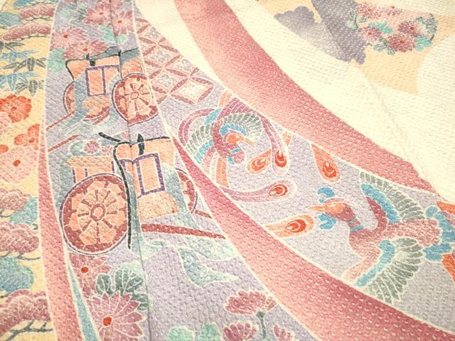 平和屋着物○名門 藤娘きぬたや・総絞り 振袖 束ね熨斗御所車