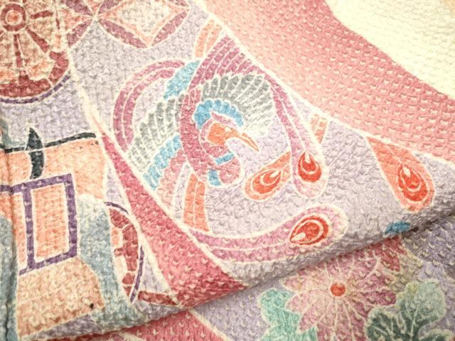 平和屋着物○名門 藤娘きぬたや・総絞り 振袖 束ね熨斗御所車