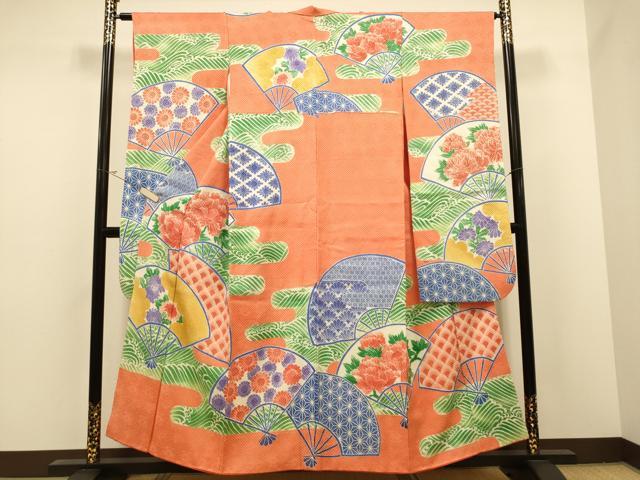 平和屋着物○名門 藤娘きぬたや・総絞り 振袖 総絞り 扇面