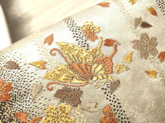 平和屋着物○西陣の名門 加納幸謹製 六通柄袋帯 唐織 花