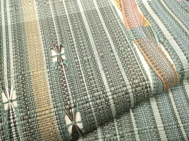 平和屋着物○太鼓柄袋帯 吉祥文 銀糸 正絹 逸品 CAAR1417hy