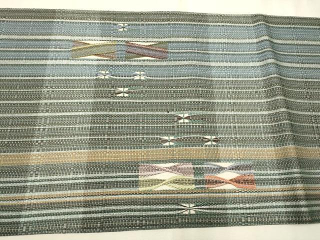 平和屋着物○太鼓柄袋帯 吉祥文 銀糸 正絹 逸品 CAAR1417hy