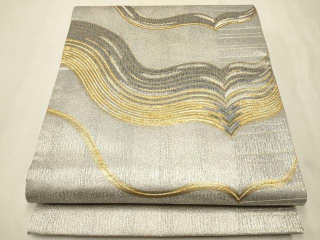 平和屋着物●六通柄袋帯　吉祥文　金銀糸　正絹　逸品　CAAR1419hy