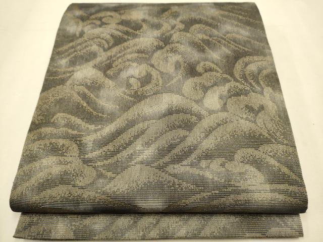 平和屋着物○六通柄袋帯 輪奈織 流水文 金通し地 正絹