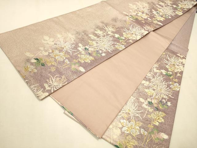 平和屋着物●六通柄袋帯　桃山和紙染め　草花文　金銀糸　やまと誂製　正絹　逸品　CAAR1458hy 平和屋着物○六通柄袋帯 桃山和紙染め 草花文 金銀糸 やまと誂製 正絹