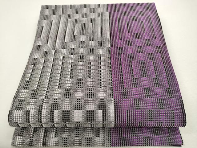 平和屋着物●九寸開き名古屋帯　縞　金銀糸　正絹　逸品　CAAR1479hy