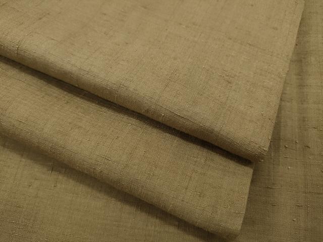 平和屋着物▽上質な紬　単衣　色無地　空五倍子色　正絹　逸品　CAAR4904ut