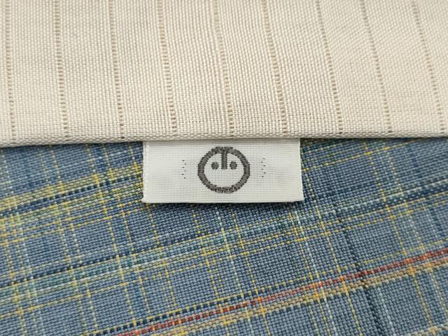 平和屋着物▽上質な紬 単衣 格子柄 小田急百貨店扱い 正絹 逸品