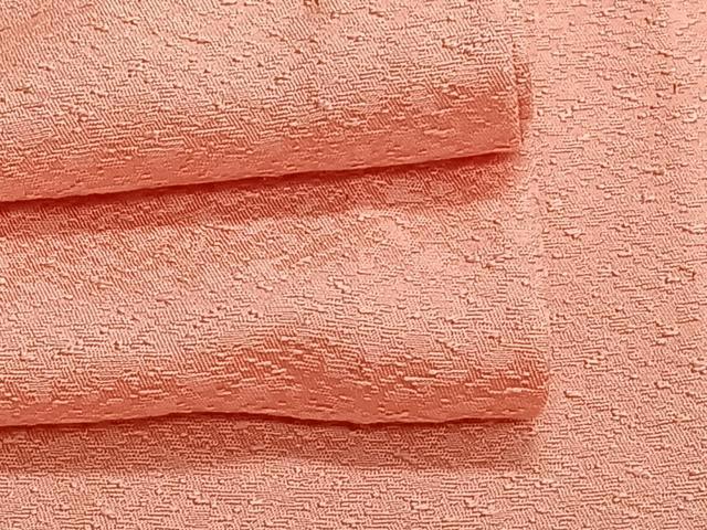平和屋着物▽上質な色無地　単衣　珊瑚朱色　正絹　逸品　未使用　CAAR5998xi