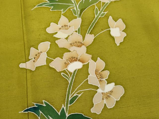 平和屋着物○訪問着 紬地 枝花文 金彩 正絹 逸品 CAAR6471ze