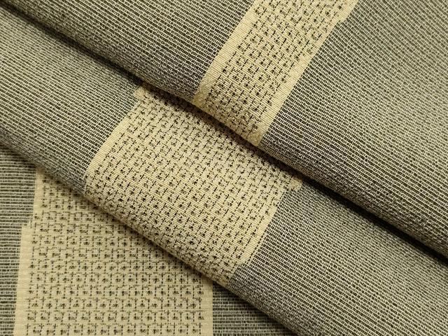 平和屋着物●本塩沢　110亀甲　変わり縞　正絹　逸品　CAAR6502ze