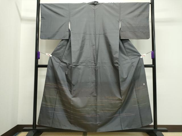 平和屋着物●訪問着　作家物　紬地　霞吉祥文　正絹　逸品　CAAR6509ze